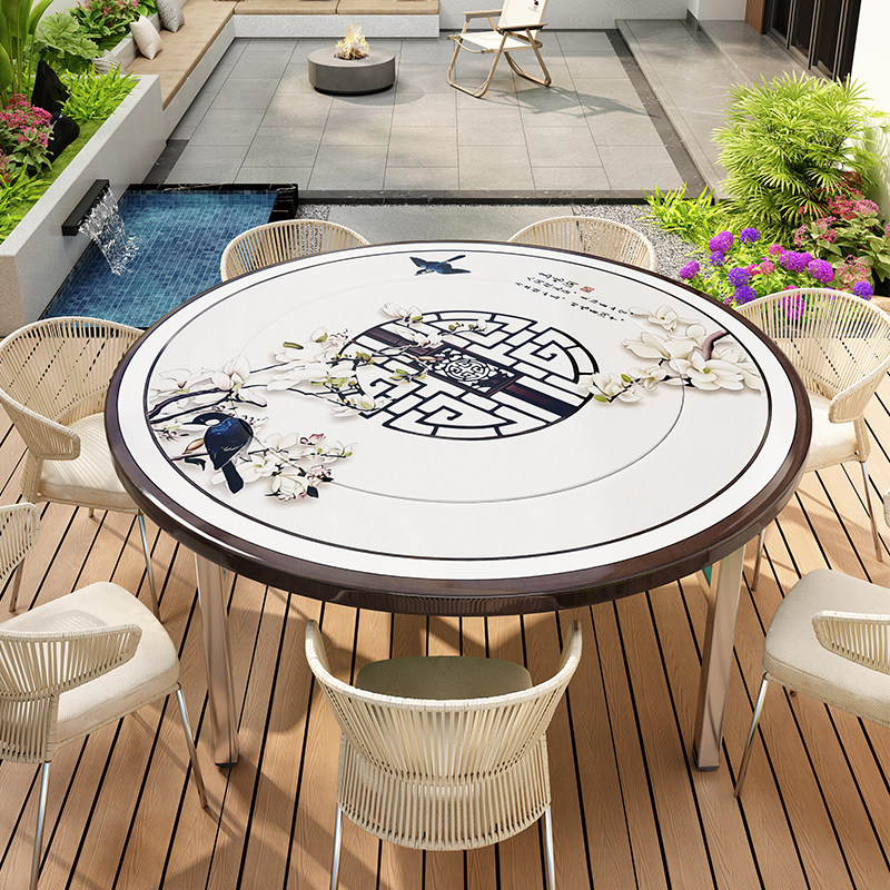 不锈钢折叠桌子圆形大餐桌圆桌15人家用可折叠农村吃饭桌子带转盘,淘宝优惠券,粉丝福利购,淘宝优惠卷