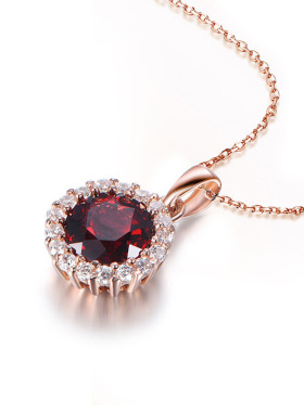 莫桑钻托帕石项链海洋之心吊坠