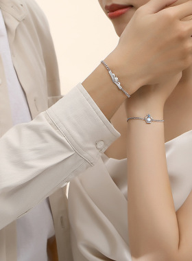 纯银月光石情侣手链情侣手链