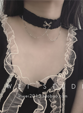 VIWEI暗黑交叉小众设计女choker