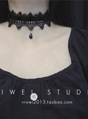 暗黑宫廷风超a系带女哥特蝴蝶结