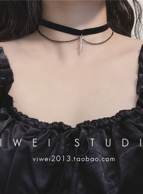 VIWEI十字架丝绒锁骨链女项圈