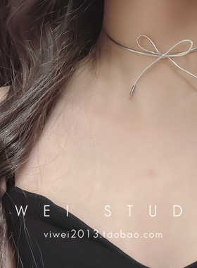 韩版博主同款INS风项链蝴蝶结