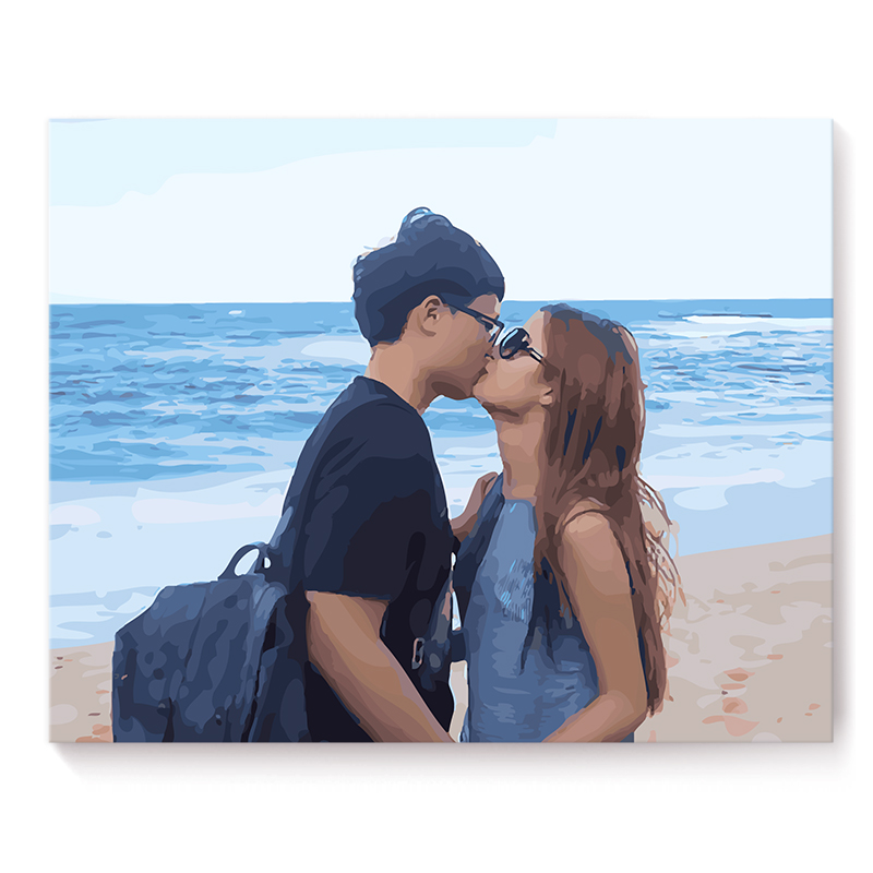 diy数字油彩画定制照片手工手绘减压装饰画填色填充人物自绘油画 - 图0