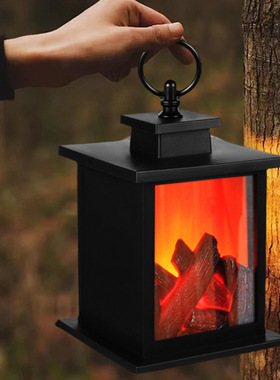 装饰壁炉创意小摆件家居软装工艺品烛台装饰LED木炭 火焰风灯