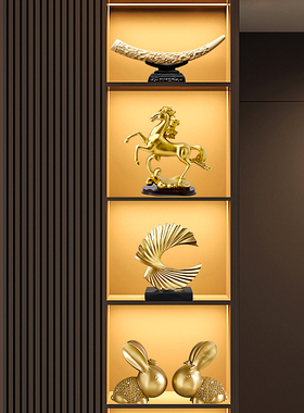 新中式仿真象牙摆件玄关博古架