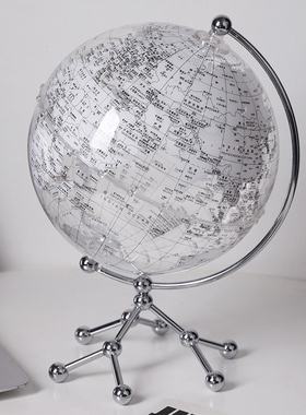 透明发光地球仪客厅摆件轻奢高档房间家居饰品创意摆设