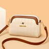 One shoulder crossbody fashionable double layer small genuine leather bag