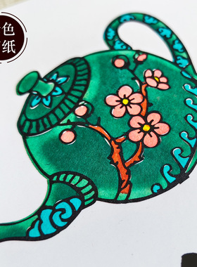 剪纸成品带框团圆新年特色仿铜角A4红花梨实木相框摆件装饰画横竖