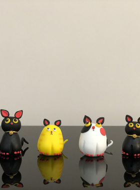 小猫咪个性桌面摆件可爱车载装饰用公仔玩偶树脂纯手工