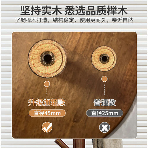 轻奢高端实木衣帽架落地卧室家用简易立式挂衣架网红铜素挂包架 - 图1