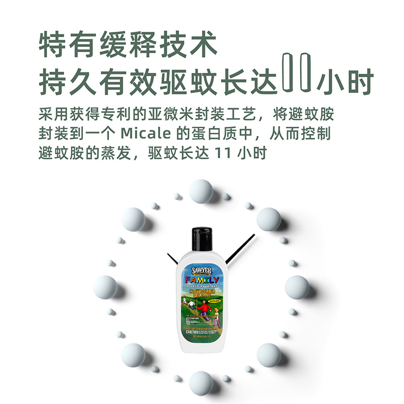 索耶Sawyer驱蚊乳液婴儿童防蚊水喷雾孕妇专用避蚊胺DEET派卡瑞丁 - 图3