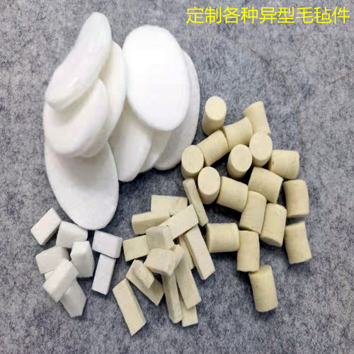 工业羊毛毡吸油耐高温高密度耐磨防震防尘抛光毛毡条块圈1-50mm厚 - 图2