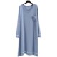 Modal long-sleeved long skirt for women summer thin plus size pocket bottoming dress loose casual A-line skirt
