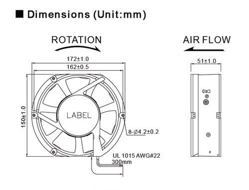 SA1725A2HBL SA1725A2HBT AC220V 36/36WPOINT 铝框风扇 - 图0