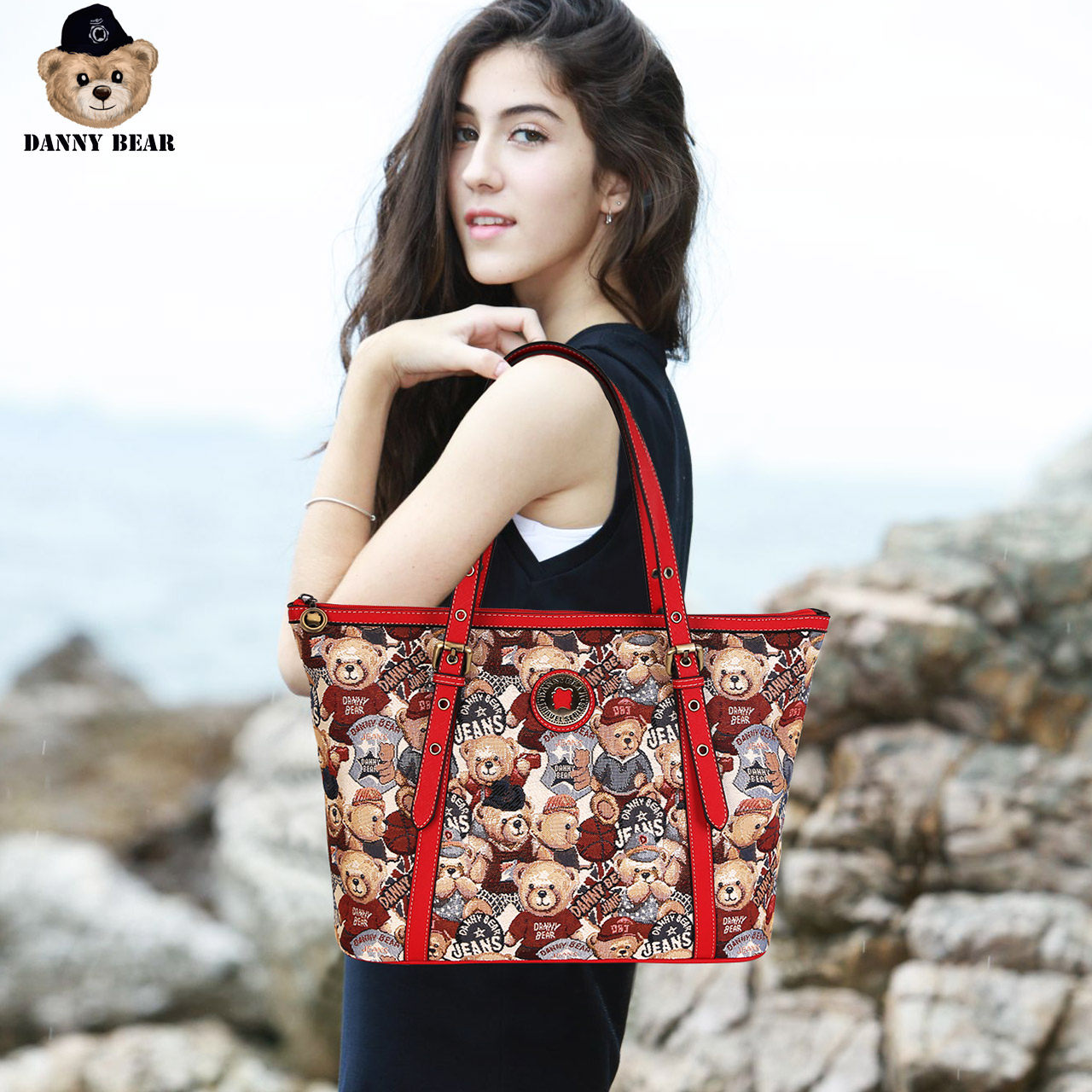 danny bear女式单肩包新款大容量袋 dannybear酷玛仕女士包袋
