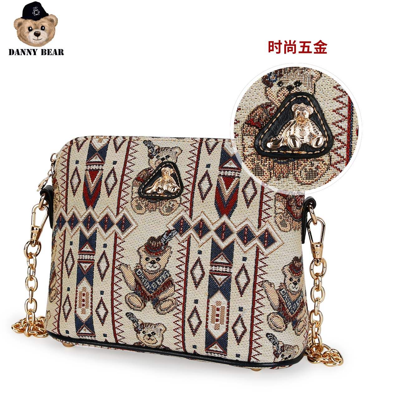 丹尼熊新品斜挎精灵熊潮女链条小包 dannybear酷玛仕女士包袋