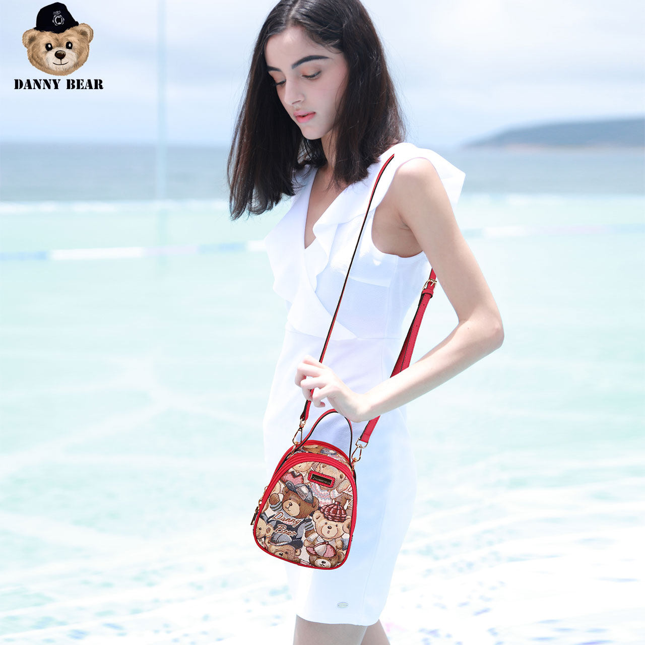 丹尼熊新款2020女式手提小熊斜挎包 dannybear酷玛仕女士包袋