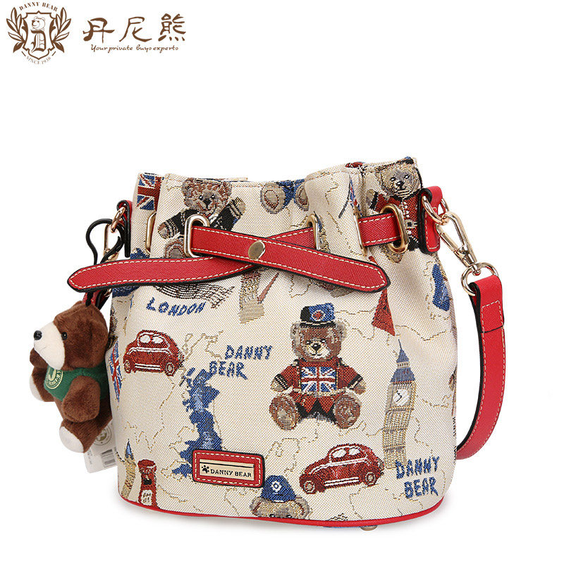 丹尼熊手提斜挎新款清新水桶包 dannybear酷玛仕女士包袋