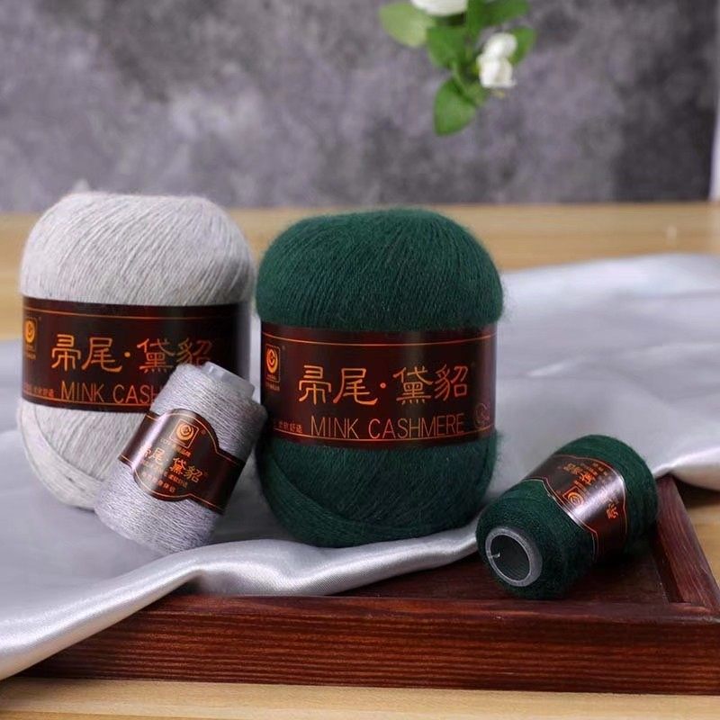 帚尾黛貂新西兰进口手编中粗貂绒线毛衣围巾编织粗毛线四股宝宝线_虎窝淘