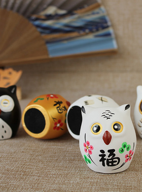 日式达摩摆件招财装饰车载手绘