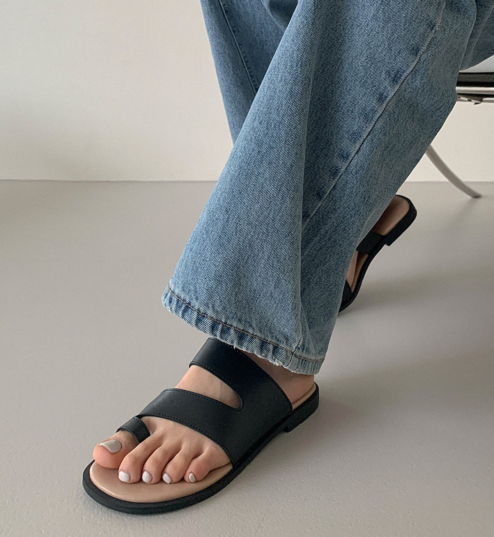 套趾低跟外穿凉拖鞋女夏新款纯色休闲度假平底罗马鞋衣玲女鞋潮,淘宝优惠券,粉丝福利购,淘宝优惠卷