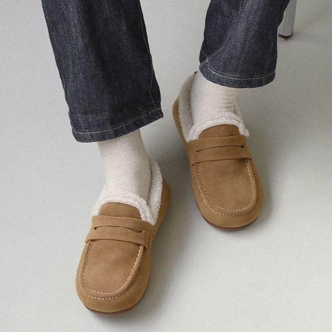 衣玲女鞋冬季百搭通勤加绒保暖一脚蹬豆豆鞋平底单鞋女,淘宝优惠券,粉丝福利购,淘宝优惠卷