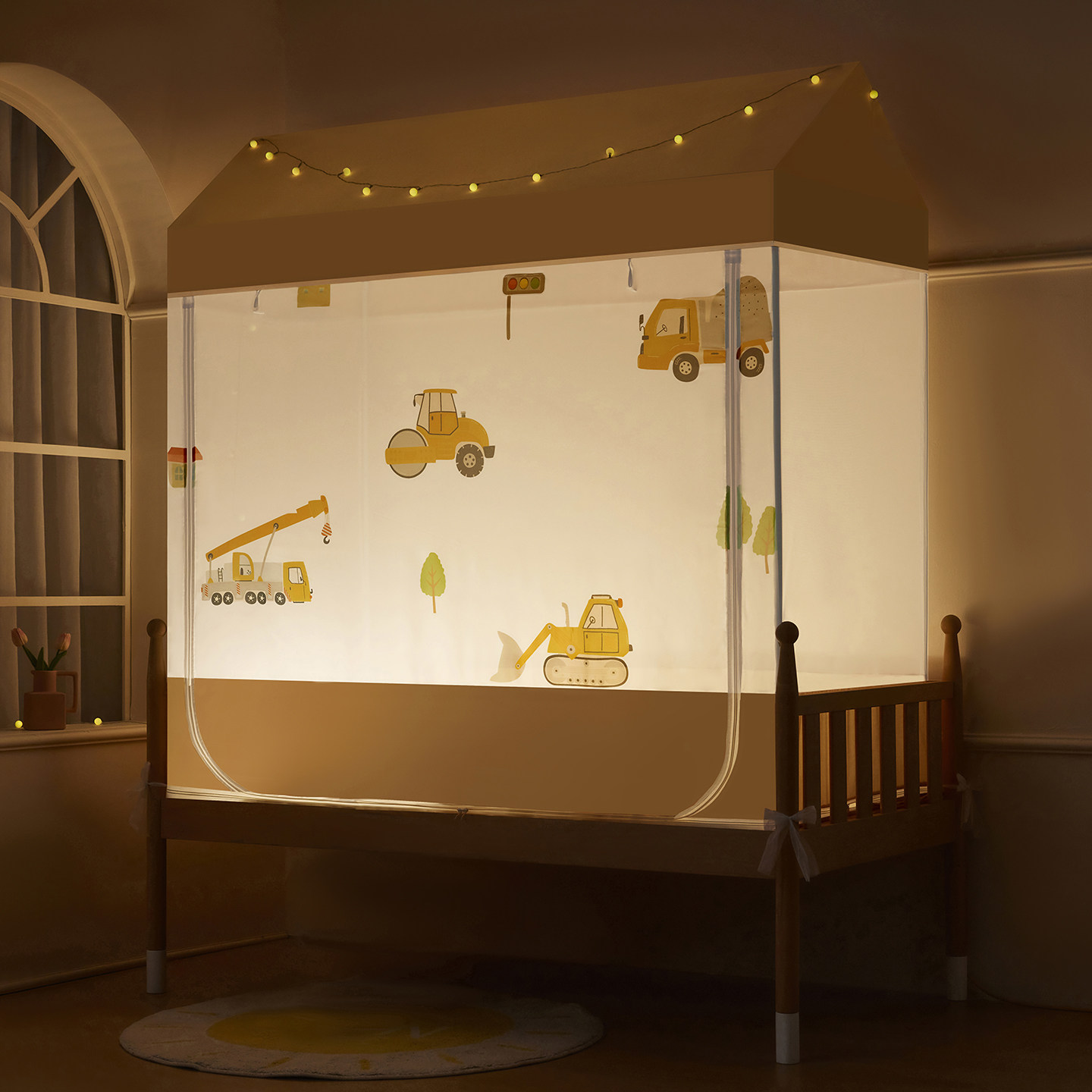 新款儿童床防摔蚊帐尺寸拼接床蒙古包婴儿宝宝床全底防掉床三开门,淘宝优惠券,粉丝福利购,淘宝优惠卷