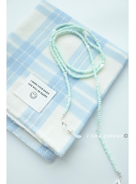 薄荷绿米珠眼镜链口罩链精致小众