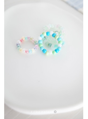 夏日戒指串珠彩色设计感指环