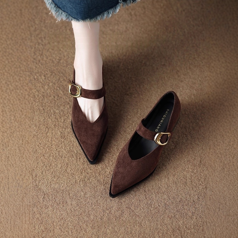 法式复古绝美玛丽珍高跟鞋女2025年秋季新款配裙子巨好看尖头单鞋 - 图1