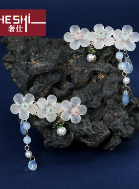 古风发夹cos唐装梦幻长流苏花朵