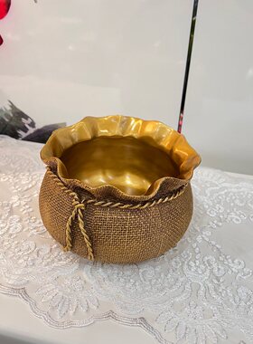 全铜福袋玄关电视柜果盘摆件
