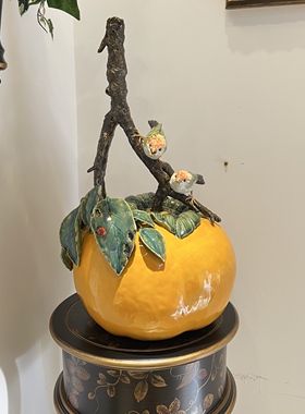 柿子摆件 材质:陶瓷 尺寸:33×33×54cm