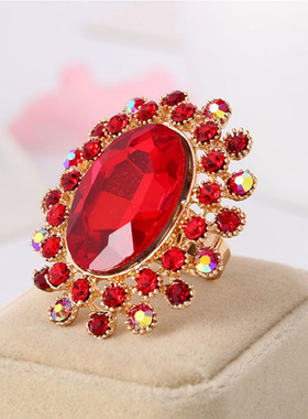 欧美风夸张水晶合金装饰大宝石