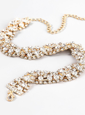 合金水钻合金水波链女短项链