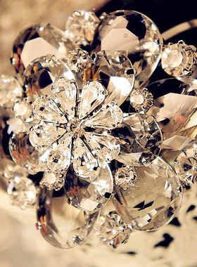 欧美风夸张镀银奢华宝石花朵手链