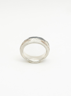 引️寻光系列骨骼肌理色925银戒指