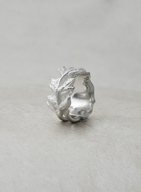 野艾戒指独立原创设计925银中性