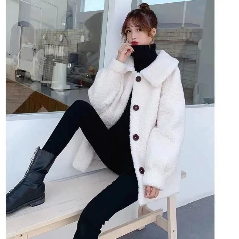 加厚仿羊羔绒开衫外套女冬2025年爆新款纽扣一体毛茸茸妈妈保暖,淘宝优惠券,粉丝福利购,淘宝优惠卷