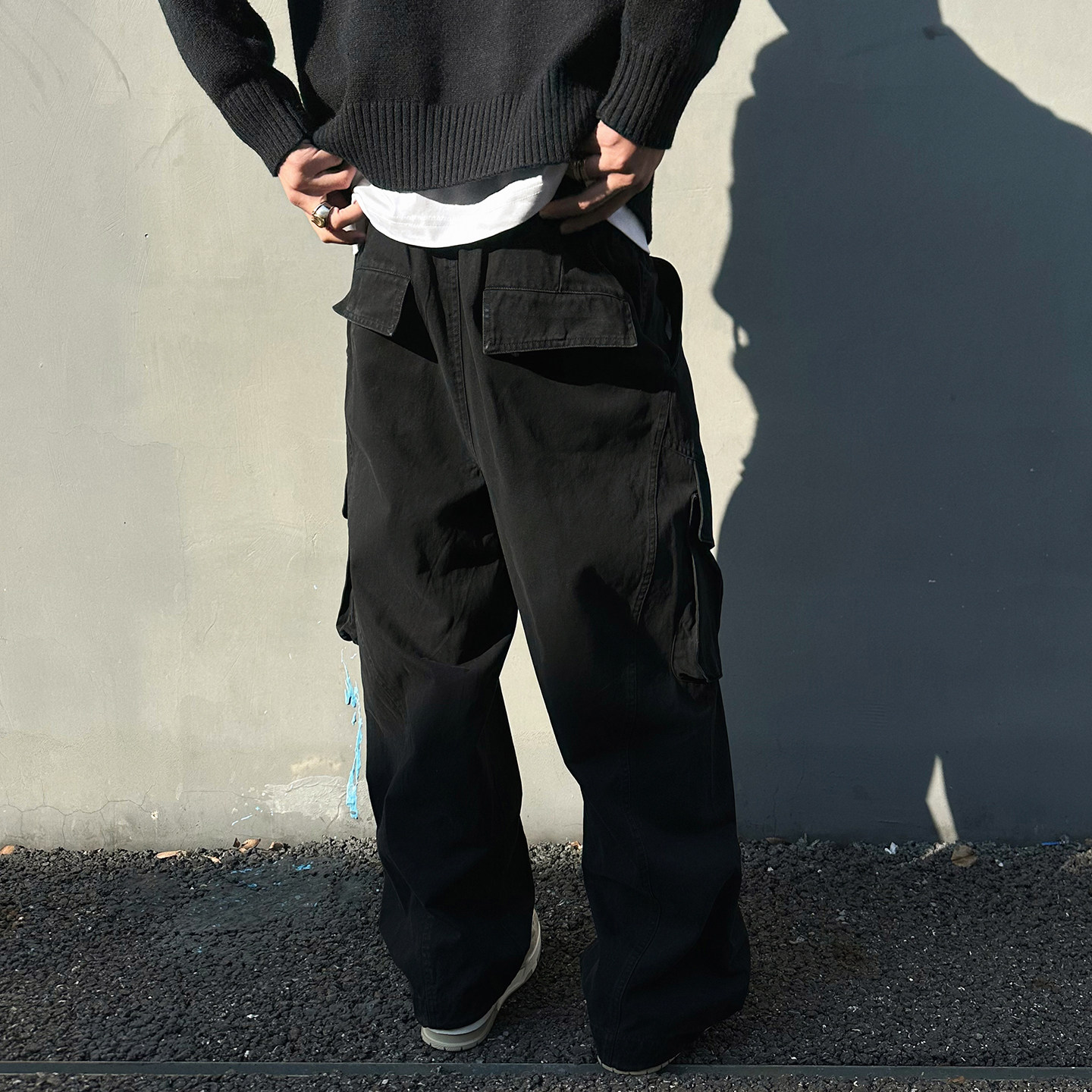 【UNAPS】2026复古cleanfit泛白做旧立体工装裤男女松紧腰休闲裤,淘宝优惠券,粉丝福利购,淘宝优惠卷