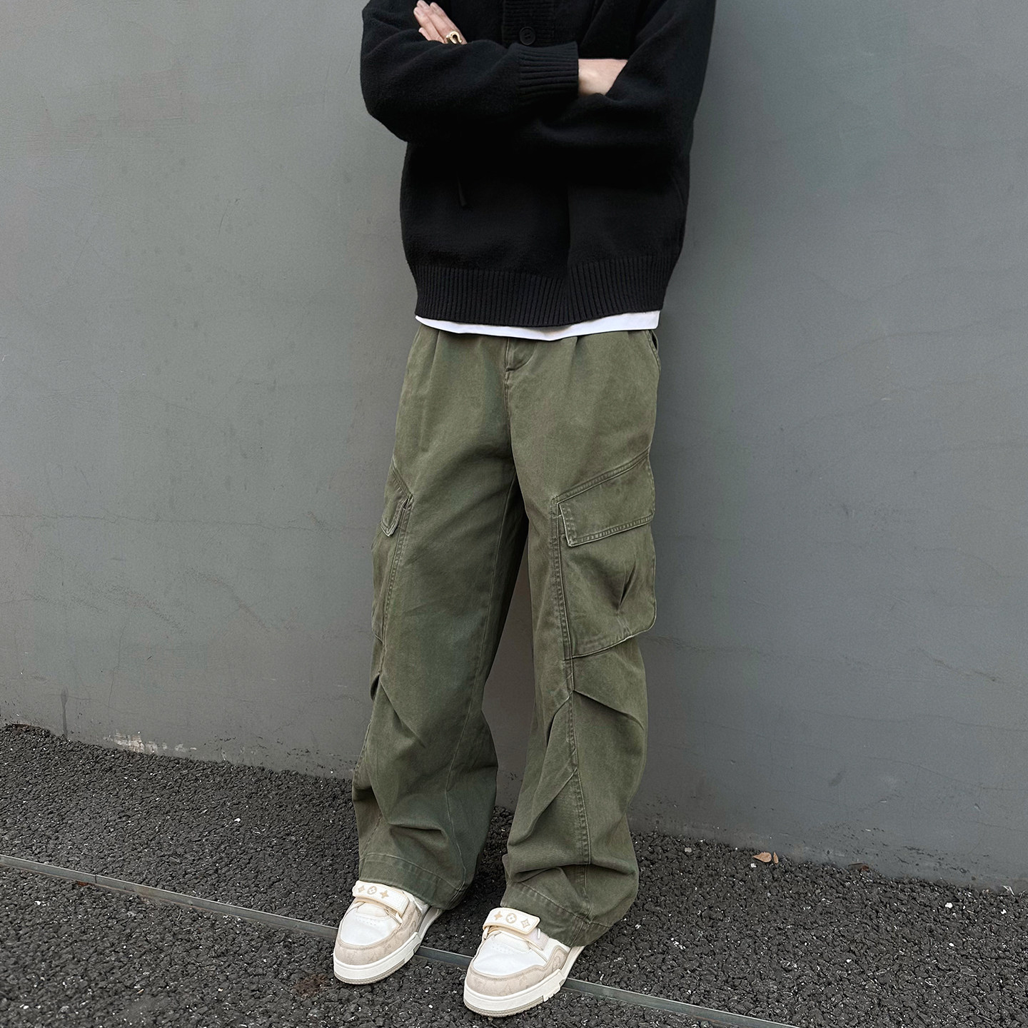 【UNAPS】2026复古cleanfit泛白做旧立体工装裤男女松紧腰休闲裤,淘宝优惠券,粉丝福利购,淘宝优惠卷