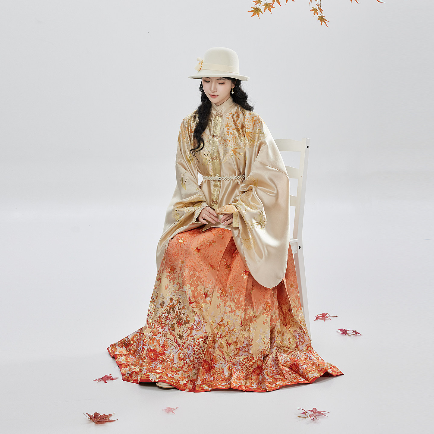 织造司[酿金秋]原创明制汉服秋日氛围感立领琵琶袖妆花织金马面裙,淘宝优惠券,粉丝福利购,淘宝优惠卷