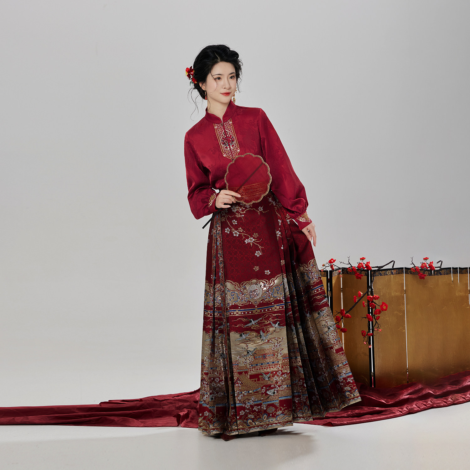 织造司[故宫春景]云肩立领衬衫明制妆花马面裙汉服女订婚服敬酒服,淘宝优惠券,粉丝福利购,淘宝优惠卷