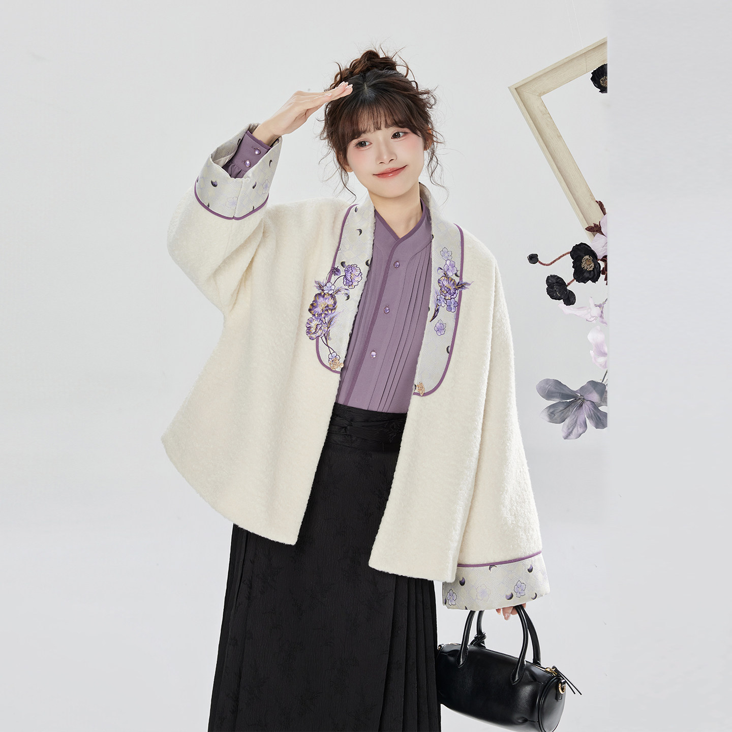 织造司[薰暮]新中式外套上衣长袖衬衫马面裙汉服半身裙女秋冬套装,淘宝优惠券,粉丝福利购,淘宝优惠卷