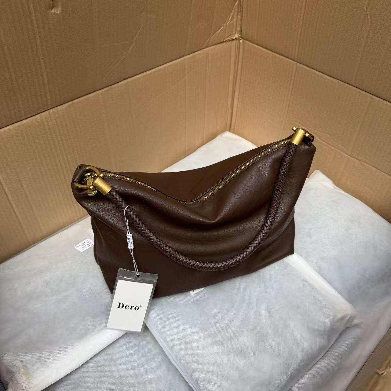 光泽感超绝！正价500+！国内公司单~松弛感软皮hobo包单肩腋下包,淘宝优惠券,粉丝福利购,淘宝优惠卷