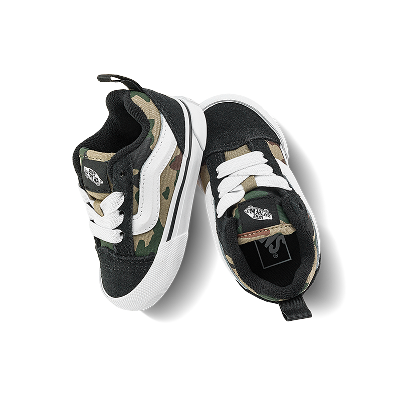 Vans范斯童鞋官方 Knu Skool Elastic Lace黑色/迷彩小童板鞋,淘宝优惠券,粉丝福利购,淘宝优惠卷