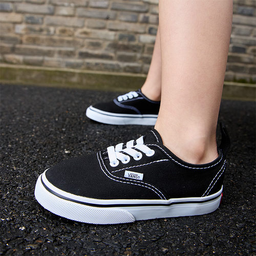 Vans范斯童鞋官方 Authentic黑色小童帆布鞋 - 图0