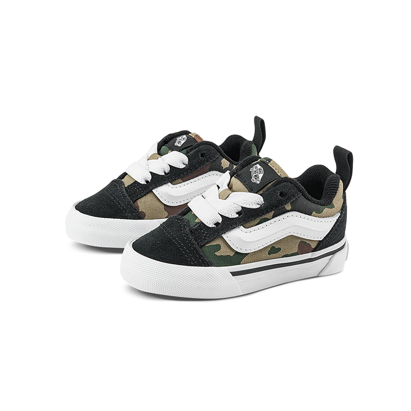 Vans范斯童鞋官方 Knu Skool Elastic Lace黑色/迷彩小童板鞋,淘宝优惠券,粉丝福利购,淘宝优惠卷