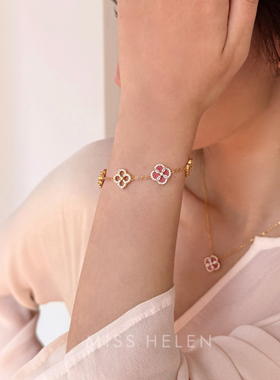 3/23 20点新品95折 蔷薇四叶草手链经典设计通勤百搭精致生日礼物